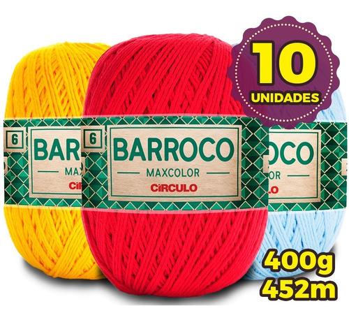 Imagem 1 de 2 de Barbante Barroco Maxcolor 400g Nº6 * Kit 10un * Promoção*