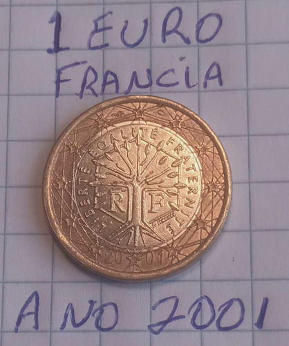 Moneda 1 Euro Francia Año 2001 (error Descentrada) Coleccion