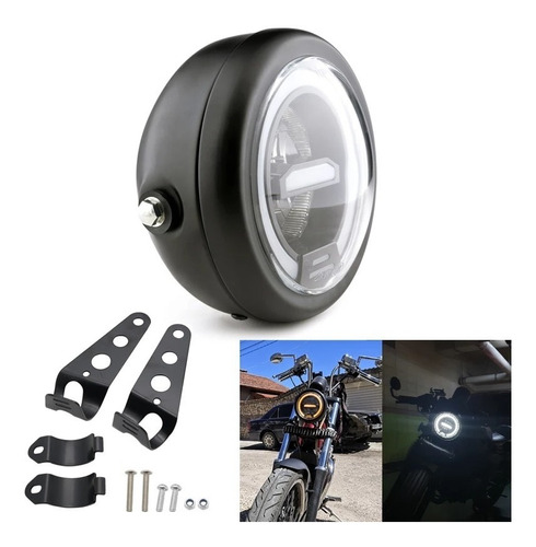 Farola Cafe Racer Led Redonda 5 Pulgadas