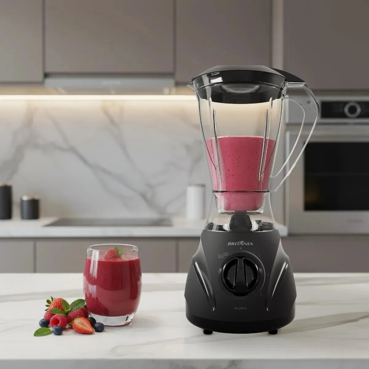 Liquidificador Britânia Com 3 Velocidades E Função Pulsar, 2.1 Litros Preto 220v
