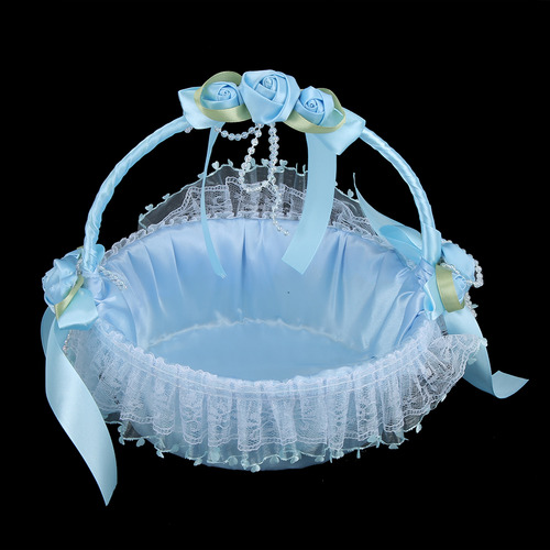 Cesta De Flores Portátil Para Bodas, De Encaje, Para Fiestas