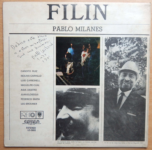 Pablo Milanes Filin Vinilo Lp