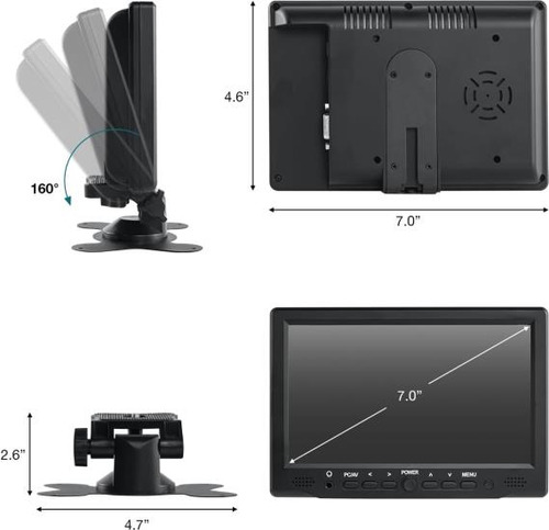 Hosyond Monitor Pequeño De 7 Pulgadas Pantalla Tft Lcd 1024x