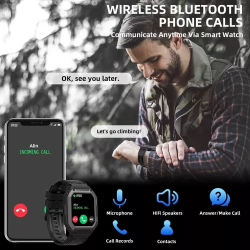  Reloj deportivo digital para hombre, impermeable, uso al aire  libre militar, podómetro, contador de calorías, multifunción, bluetooth,  reloj inteligente, táctico, Negro : Deportes y Actividades al Aire Libre