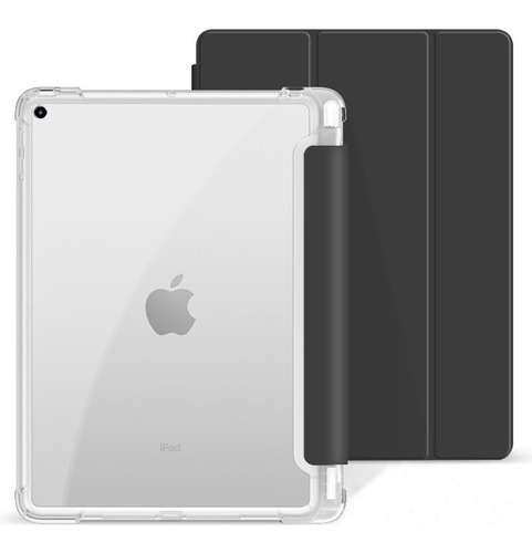 Capa iPad 9 Geração Suporte Pencil Auto Hibernação Prática Cor Preto