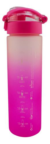 Botella Tritán Para Agua Conteo Motivador Hidratación 630 Ml Color Rosa