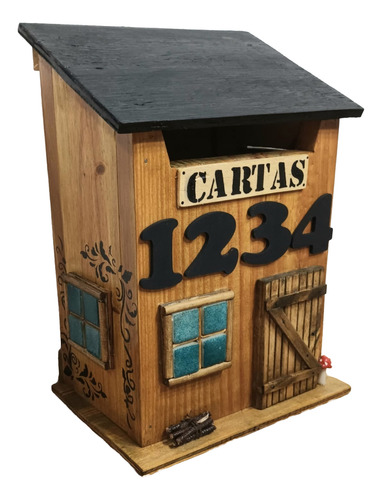 Buzon De Cartas En Madera Artesanales Negro