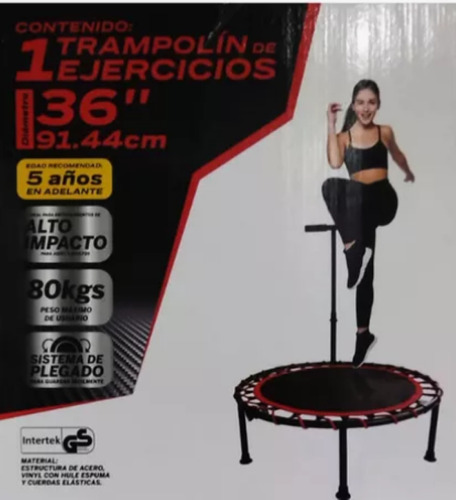 Trampolín Fitness De Ejercicio Práctico Y Plegable Gym