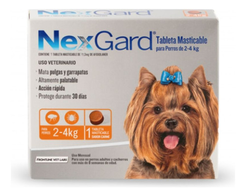 Tableta Antipulgas Nexgard 2 A 4 Kg - 3 Comprimidos