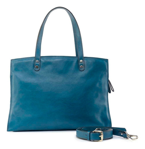 Bolso Hombro Mujer Piel Y Pitón Prada Mx 290123 Acabado De Los Herrajes Níquel Color Azul