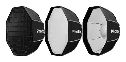 Imagen 2 de 10 de Kit Flash Phottix Juno + Emisor + Beauty Octobox+ Pie+ Bolso