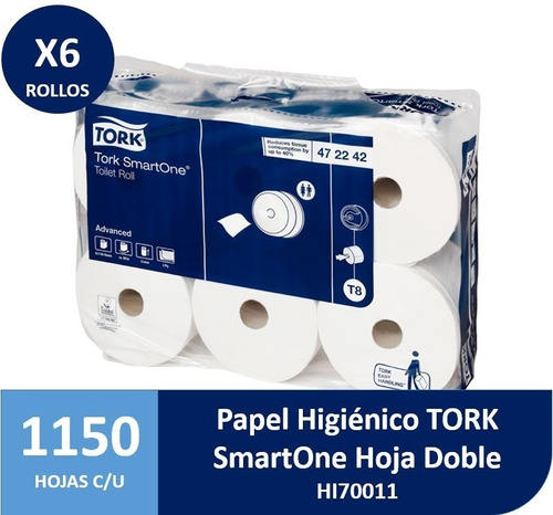 Papel Higiénico Premium Tork Smartone® 6 X 1150 Hojas
