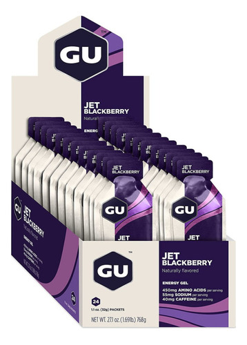 Gel Running Gu Energy Jet Blackberry Caja 24 Pz   Gugeljetb2