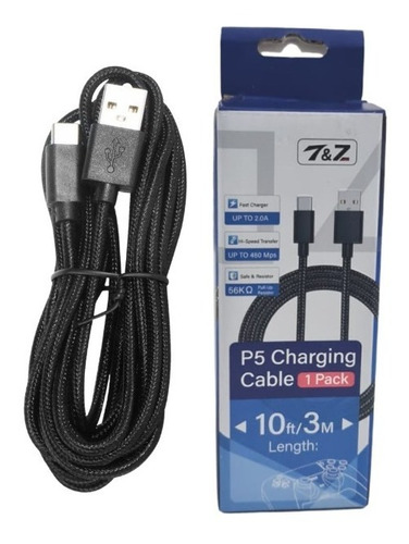 Cabo Usb Tipo C Type C Carregar Controle Ps5 3m 