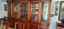 Comprar Comedor 12 Sillas Maple, Mesa Cristal Vitrina De 5 Modulos