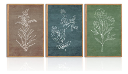 Bincue Arte De Pared Botanico Bohemio Enmarcado Con Plantas 