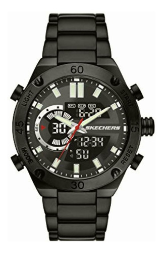 Skechers Sr5158, Reloj Hombre, Negro (black), Mediano