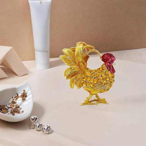 Ornamento De La Caja De Joyeros De Gallo Elegante Small