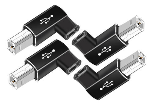 Paquete De 4 Adaptadores Usb C A Midi De 90 Grados, Usb C He