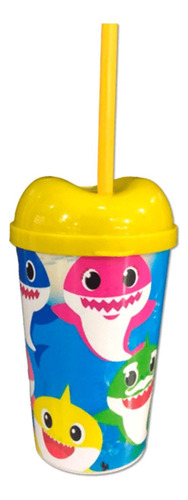 Vaso Pitillo Baby Shark Botilito Sorpresa Piñata  X6 Und 