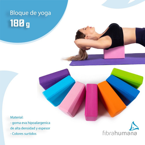 Imagen 2 de 10 de Ladrillo Bloque De Yoga Taco Pilates Brick Goma Eva 180 Gr