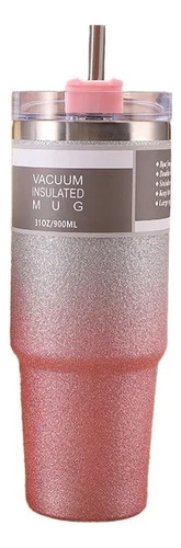 Copo Térmico Com Tampa E Canudo 890ml Com Glitter Brilho