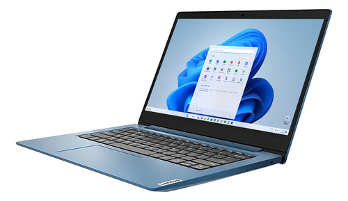 Notebook Lenovo Ideapad 1 14ada05 Amd 3020e, 4 GB de RAM DDR4, disco SSD 128, Amd Radeon, tela de 14 1366 px x 768 px, azul gelo Windows 11 Home