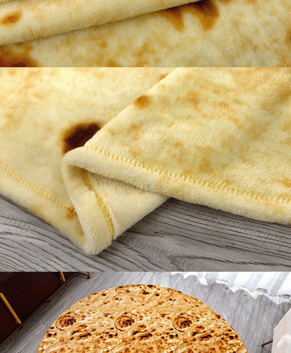 Imagen 10 de 10 de Manta De Tortilla De Franela Redonda De Burrito Mexicano