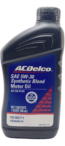 Aceite Motor 5w30 Semi Sinteticoacdelco