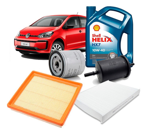 Kit Service 4 Filtros Y Aceite 10w40 Volkswagen Up Mpi 1.0