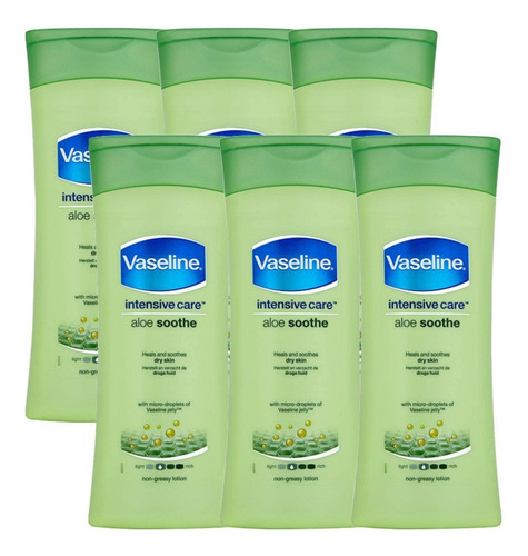 Vaseline Intensive Care Body Lotion, Aloe Soothe, Pack Of 6
