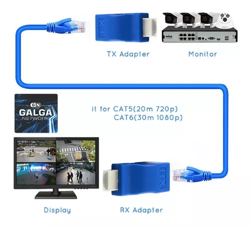 ADAPTADOR HDMI 30 MTS POR UTP RED RJ45 7402