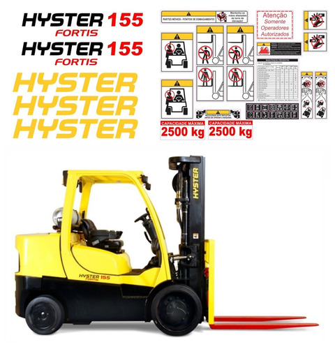 Kit Adesivos Empilhadeira Hyster 155 Fortis Ca-12806 Mq