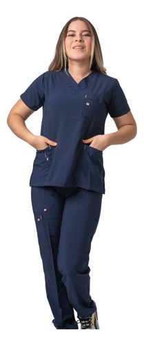 Uniforme Mujer Antifluido Stretch Cuello Estilo Americano