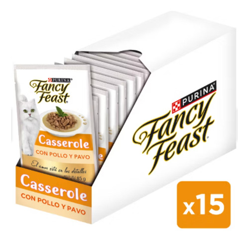 Pack Fancy Feast Gato Casserole Pollo Y Pavo 15 X 85grs