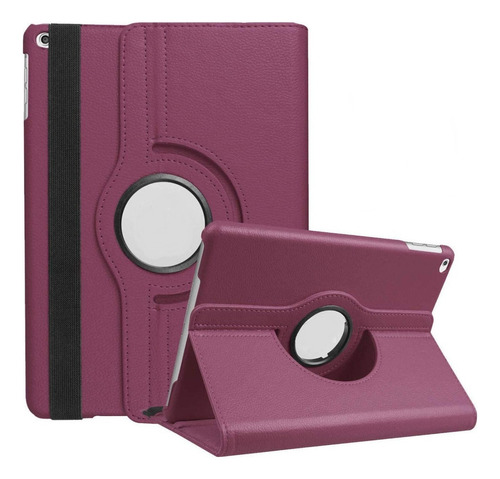 Kit Cristal Templado + Funda Giratoria Para iPad 5ta Y 6ta Color Morado