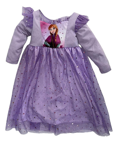 Vestido Manga Larga Con Sublimando Enfrente Disney Anna