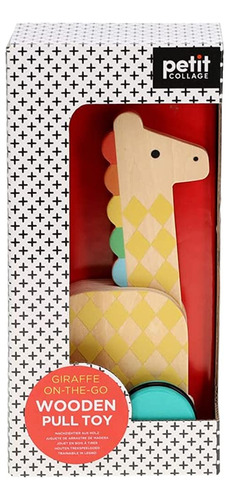 Petit Collage On-the-go Jirafa De Madera Pull Toy