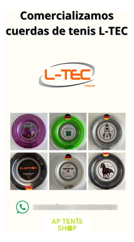 Rollo De Cuerdas De Tenis L-tec Orion 1.25-1.30mm 250 Metros 1.25 Mm Violeta
