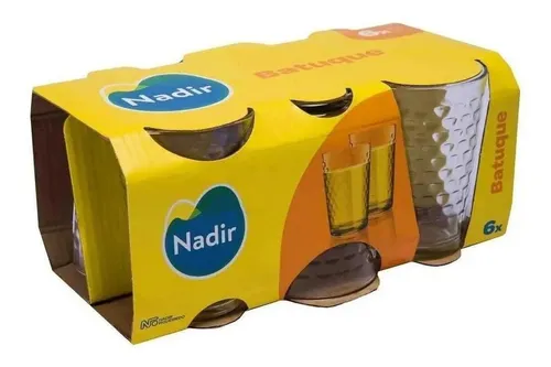 Set con 6 vasos de cristal de 265 ml Batuque Nadir Figueiredo