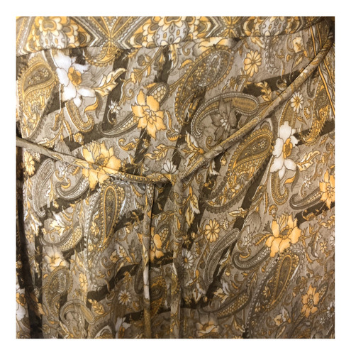 Vestido Seda Hindu Mangas Oxford Dorado