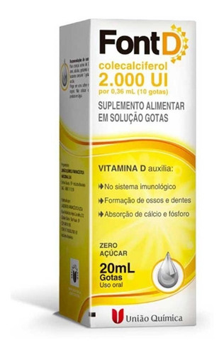 Vitamina D 2.000ui Em 10 Gotas, Font D 20ml