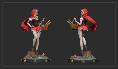 Archivo Stl Impresión 3d - Little Red Riding Hood Statue