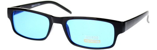 Negro Rectngulo Marco Color Lente Gafas De Sol Bisagra Prima