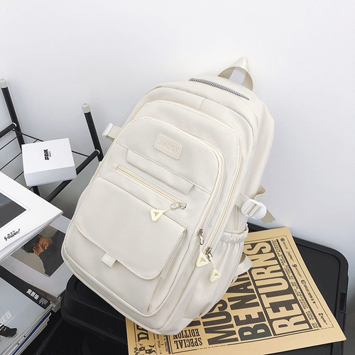 Nueva Mochila Clásica Para Campus, Mochila Impermeable, Bolso De Viaje Para Exteriores, Mochila Para Computadora Portátil De Gran Capacidad. Blanco