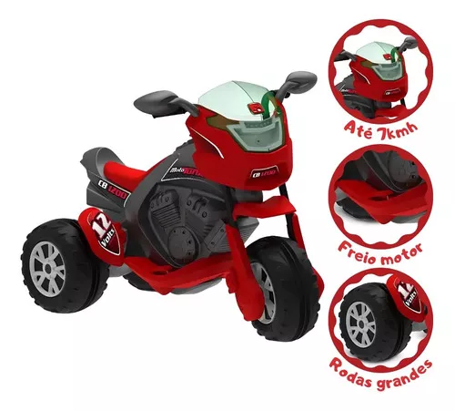 Moto Eletrica Infantil Motinha Criança 6v Com Luz e Som