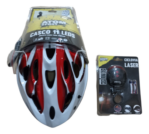 Pack Casco Con 11 Luces Led + Ciclovía Laser - Eneventas