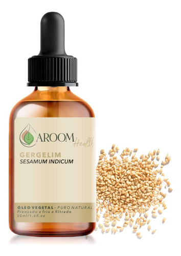 Óleo Vegetal De Gergelim 100% Puro - 50ml Aroom