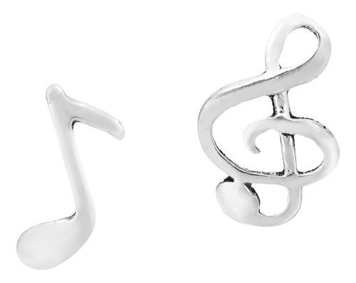 Aeravida Music Melody Note Treble Clef .925 Aretes De Tuerca