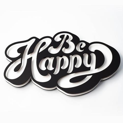 Cuadro Decorativo En Madera Calada Frases Be Happy